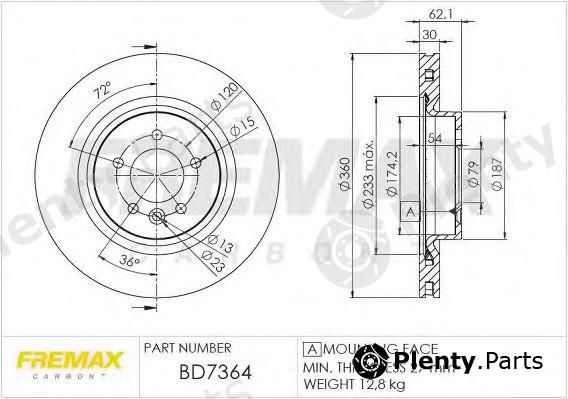  FREMAX part BD-7364 (BD7364) Brake Disc