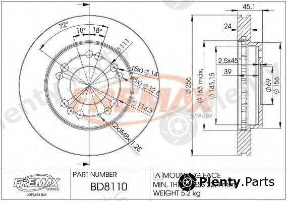  FREMAX part BD-8110 (BD8110) Brake Disc