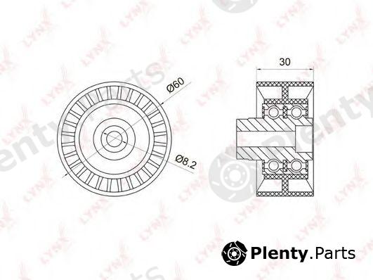  LYNXauto part PB-3007 (PB3007) Deflection/Guide Pulley, timing belt