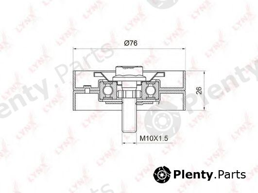  LYNXauto part PB-7028 (PB7028) Deflection/Guide Pulley, v-ribbed belt