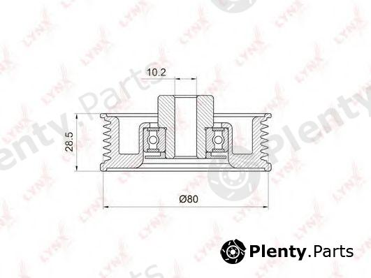  LYNXauto part PB-7035 (PB7035) Deflection/Guide Pulley, v-ribbed belt