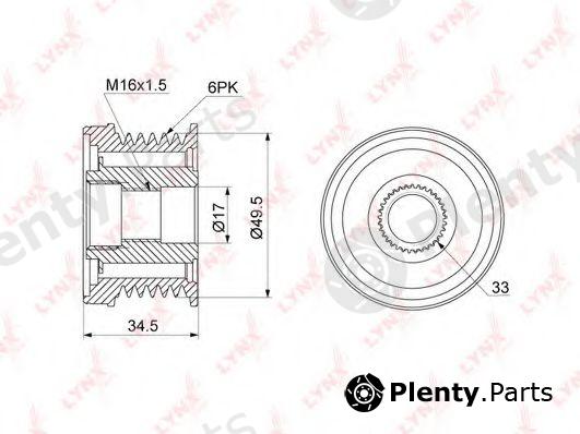  LYNXauto part PA-1107 (PA1107) Alternator Freewheel Clutch