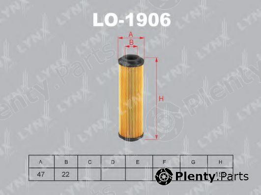  LYNXauto part LO-1906 (LO1906) Oil Filter