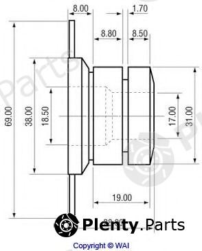  WAIglobal part 28-94850 (2894850) Slip Ring, alternator