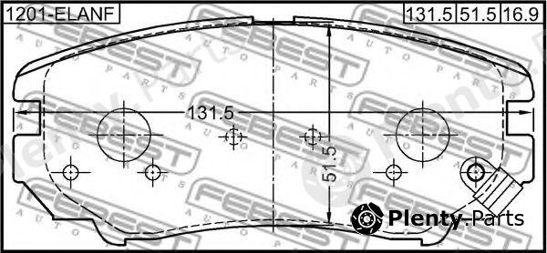  FEBEST part 1201-ELANF (1201ELANF) Brake Pad Set, disc brake