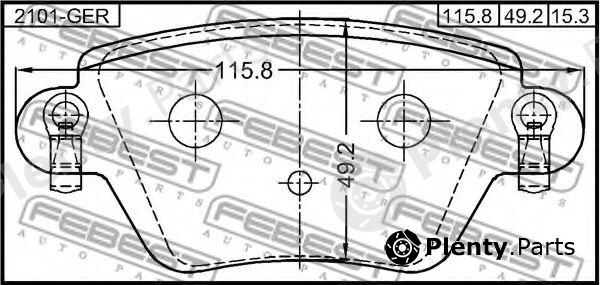  FEBEST part 2101-GER (2101GER) Brake Pad Set, disc brake