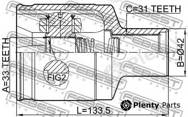  FEBEST part 2411-DUSTAWDRH (2411DUSTAWDRH) Joint, drive shaft