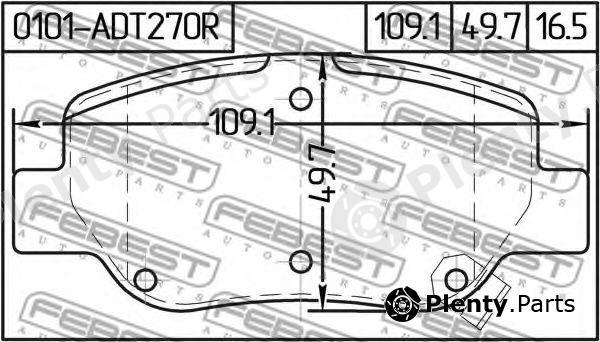  FEBEST part 0101-ADT270R (0101ADT270R) Brake Pad Set, disc brake