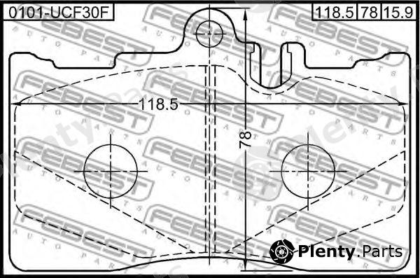  FEBEST part 0101-UCF30F (0101UCF30F) Brake Pad Set, disc brake