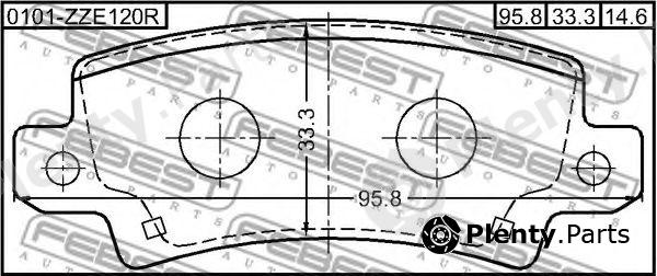  FEBEST part 0101-ZZE120R (0101ZZE120R) Brake Pad Set, disc brake