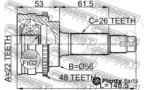  FEBEST part 0110036A48 Joint, drive shaft
