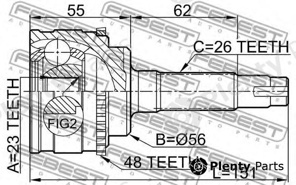  FEBEST part 0110037A48 Joint, drive shaft