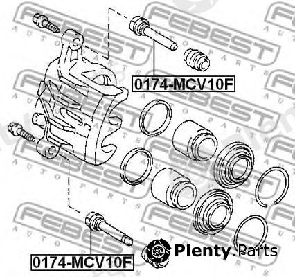  FEBEST part 0174MCV10F Guide Bolt, brake caliper