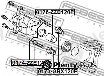 FEBEST part 0174-ZZE120R (0174ZZE120R) Guide Bolt, brake caliper