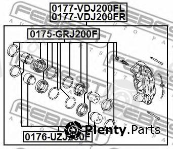  FEBEST part 0175-GRJ200F (0175GRJ200F) Repair Kit, brake caliper