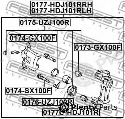  FEBEST part 0176-UZJ100R (0176UZJ100R) Piston, brake caliper