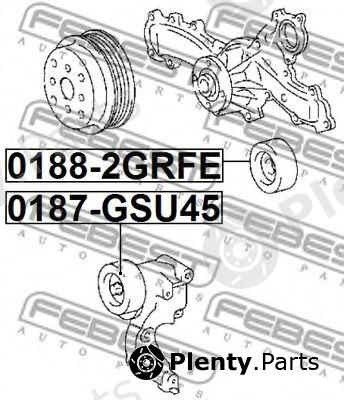  FEBEST part 0187GSU45 Tensioner Pulley, v-ribbed belt