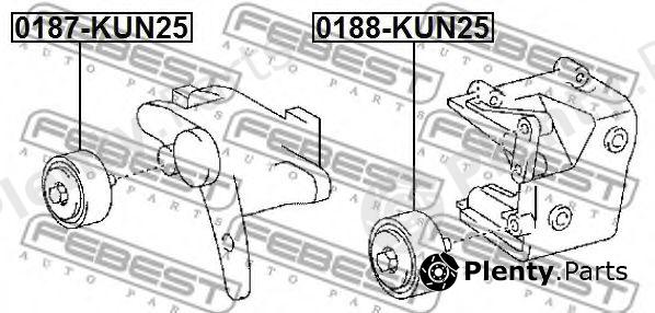  FEBEST part 0187-KUN25 (0187KUN25) Tensioner Pulley, v-ribbed belt