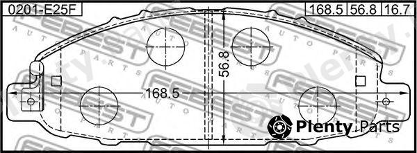  FEBEST part 0201-E25F (0201E25F) Brake Pad Set, disc brake