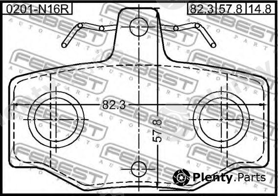  FEBEST part 0201-N16R (0201N16R) Brake Pad Set, disc brake