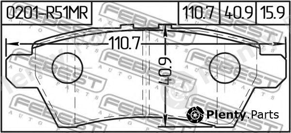  FEBEST part 0201-R51MR (0201R51MR) Brake Pad Set, disc brake