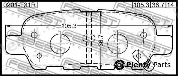  FEBEST part 0201-T31R (0201T31R) Brake Pad Set, disc brake