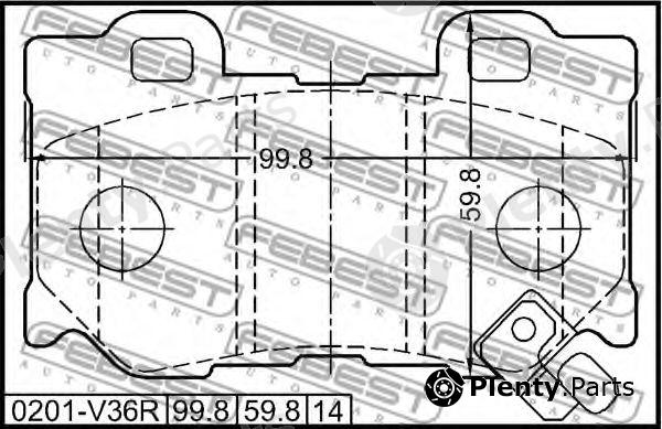  FEBEST part 0201-V36R (0201V36R) Brake Pad Set, disc brake