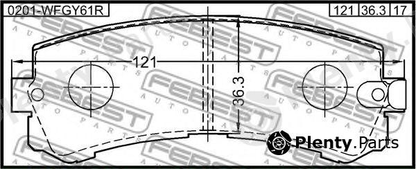  FEBEST part 0201-WFGY61R (0201WFGY61R) Brake Pad Set, disc brake