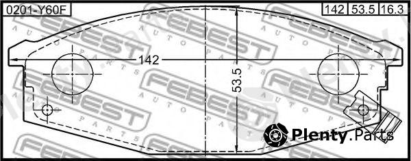  FEBEST part 0201-Y60F (0201Y60F) Brake Pad Set, disc brake