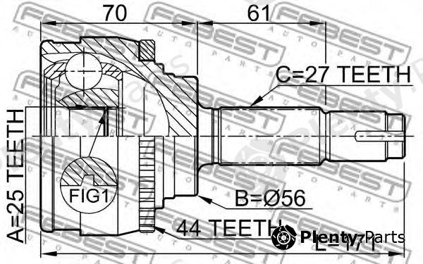  FEBEST part 0210016A44 Joint, drive shaft