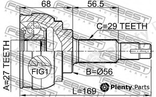  FEBEST part 0210027 Joint, drive shaft