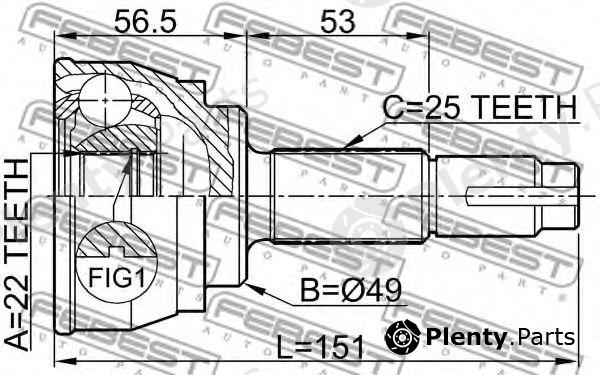  FEBEST part 0210068 Joint, drive shaft