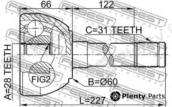  FEBEST part 0210073 Joint, drive shaft
