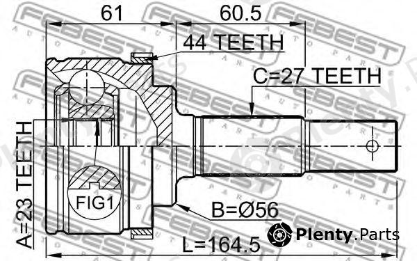  FEBEST part 0210P12QG16A44 Joint, drive shaft
