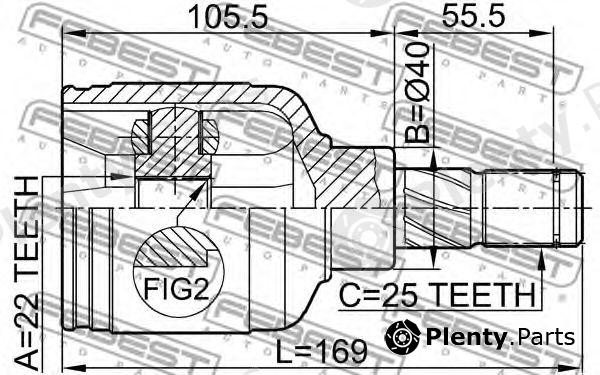  FEBEST part 0211EP16 Joint, drive shaft