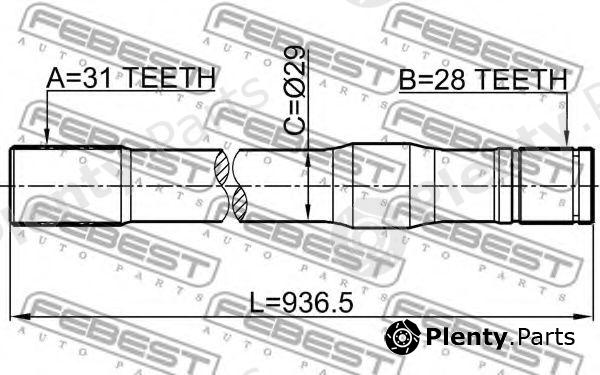  FEBEST part 0212-Y61LH (0212Y61LH) Drive Shaft