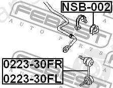  FEBEST part 0223-30FR (022330FR) Rod/Strut, stabiliser