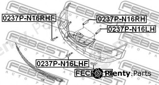  FEBEST part 0237PN16RH Mounting Bracket, bumper
