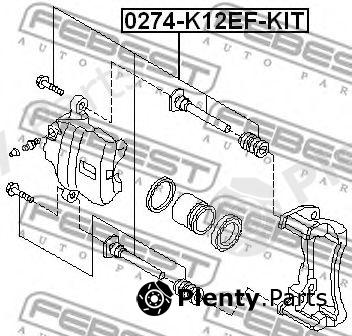  FEBEST part 0274-K12EF-KIT (0274K12EFKIT) Guide Bolt, brake caliper