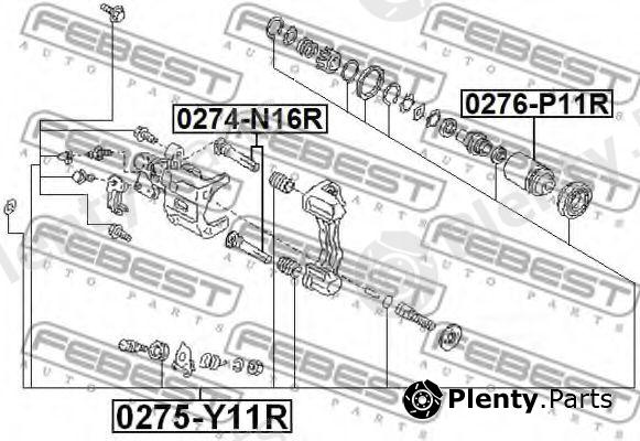  FEBEST part 0275-Y11R (0275Y11R) Repair Kit, brake caliper