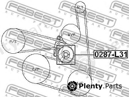  FEBEST part 0287-L31 (0287L31) Tensioner Pulley, v-ribbed belt