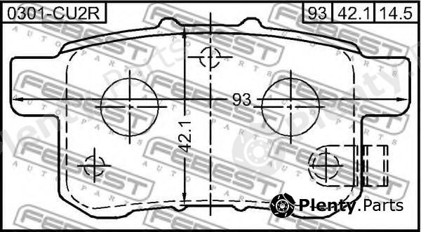  FEBEST part 0301-CU2R (0301CU2R) Brake Pad Set, disc brake