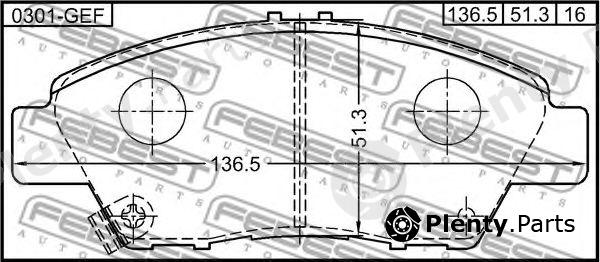  FEBEST part 0301-GEF (0301GEF) Brake Pad Set, disc brake