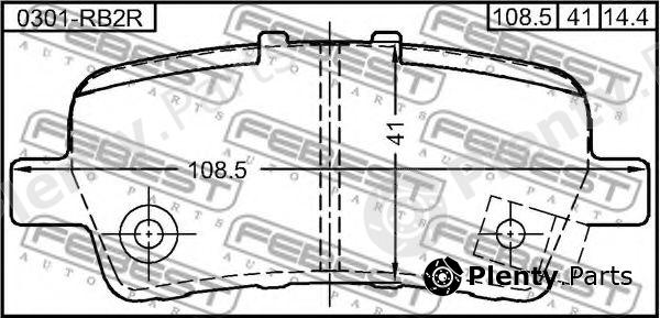  FEBEST part 0301-RB2R (0301RB2R) Brake Pad Set, disc brake