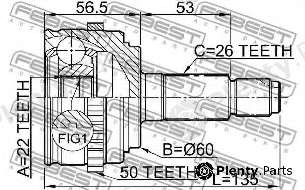  FEBEST part 0310EUA50 Joint, drive shaft