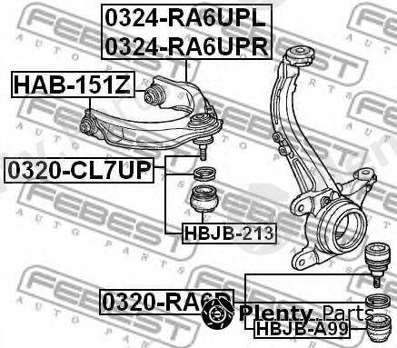  FEBEST part 0324-RA6UPR (0324RA6UPR) Track Control Arm
