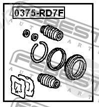  FEBEST part 0375RD7F Repair Kit, brake caliper