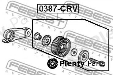  FEBEST part 0387-CRV (0387CRV) Tensioner Pulley, v-ribbed belt