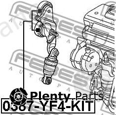  FEBEST part 0387-YF4-KIT (0387YF4KIT) Tensioner Pulley, v-ribbed belt