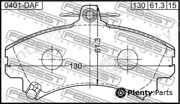  FEBEST part 0401-DAF (0401DAF) Brake Pad Set, disc brake